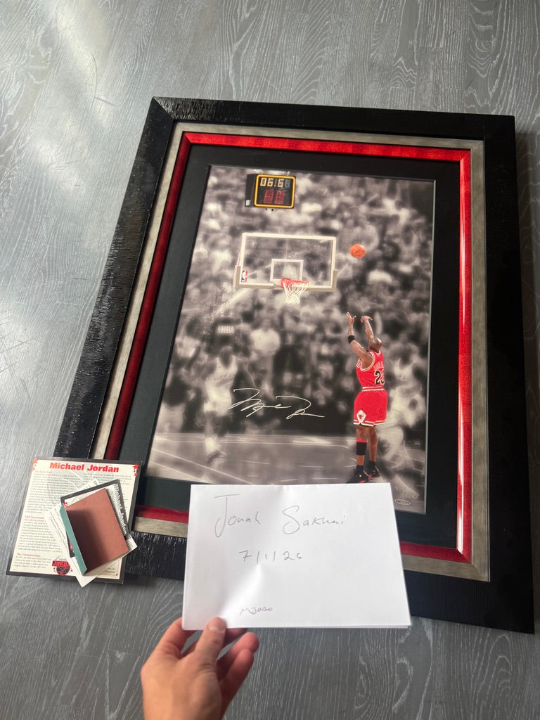 Michael Jordan Signed LE "The Last Shot" Custom Framed Photo UDA Limited Edition #98/230