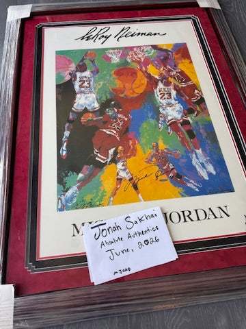 Michael Jordan Signed Leroy Nieman Litho Poster - SHO17420 UDA with Card