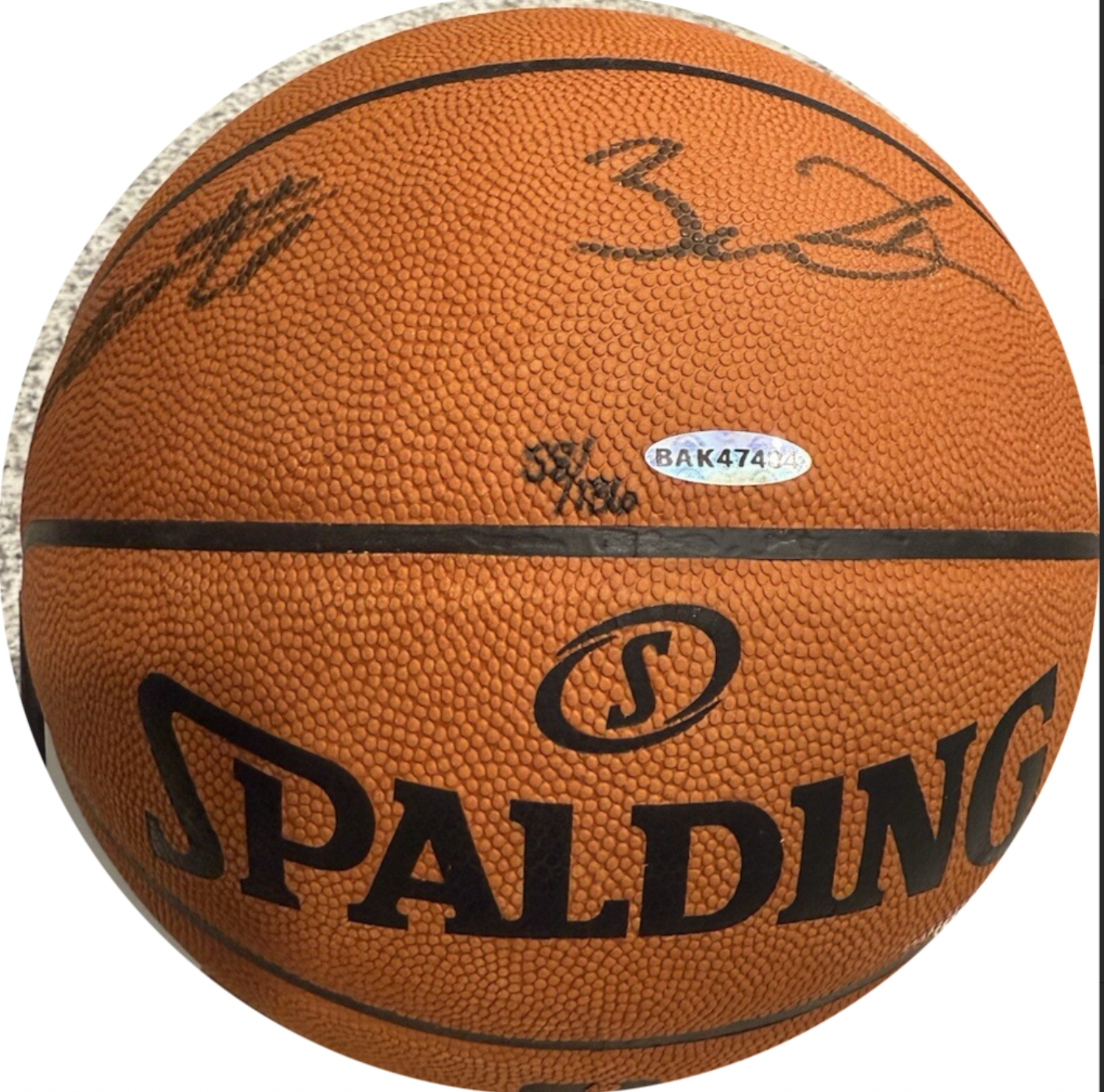 Lebron James & Dwyane Wade Dual Signed Limited Edition Spalding NBA Leather Game Model Basketball (UDA Hologram)(JSA LOA)