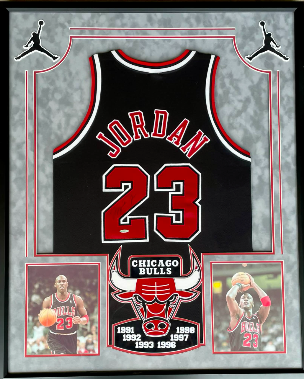 Michael Jordan Signed Custom Framed Jersey UDA