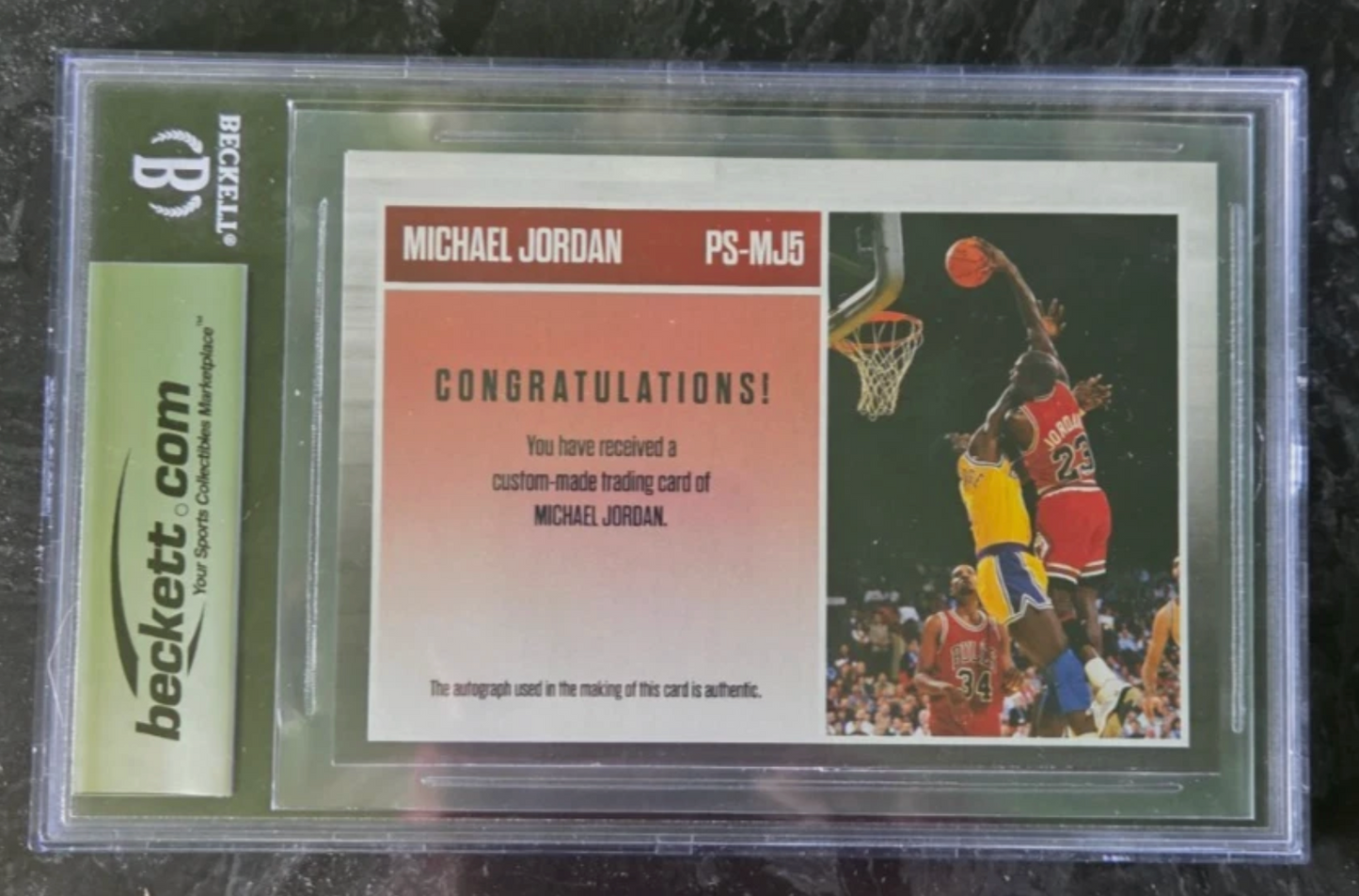Michael Jordan Chicago Bulls Signed Large Custom Cut AUTO #1/1 BAS BGS Beckett