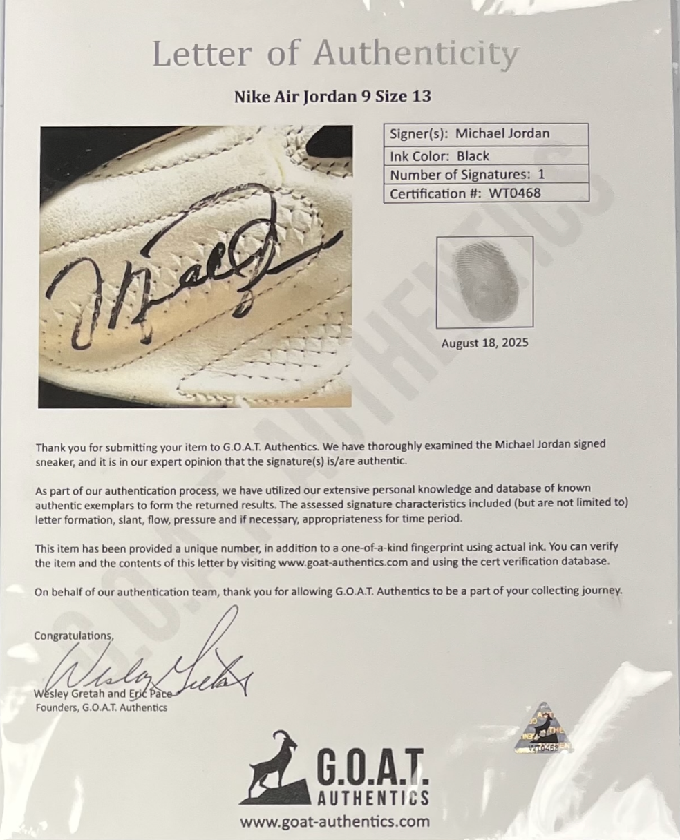 Michael Jordan Autographed Nike #23 Basketball Shoes w/ GOAT Authentics LOA