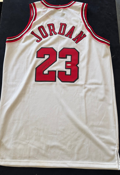 Michael Jordan Signed White Nike authentic pro cut jersey UDA with card