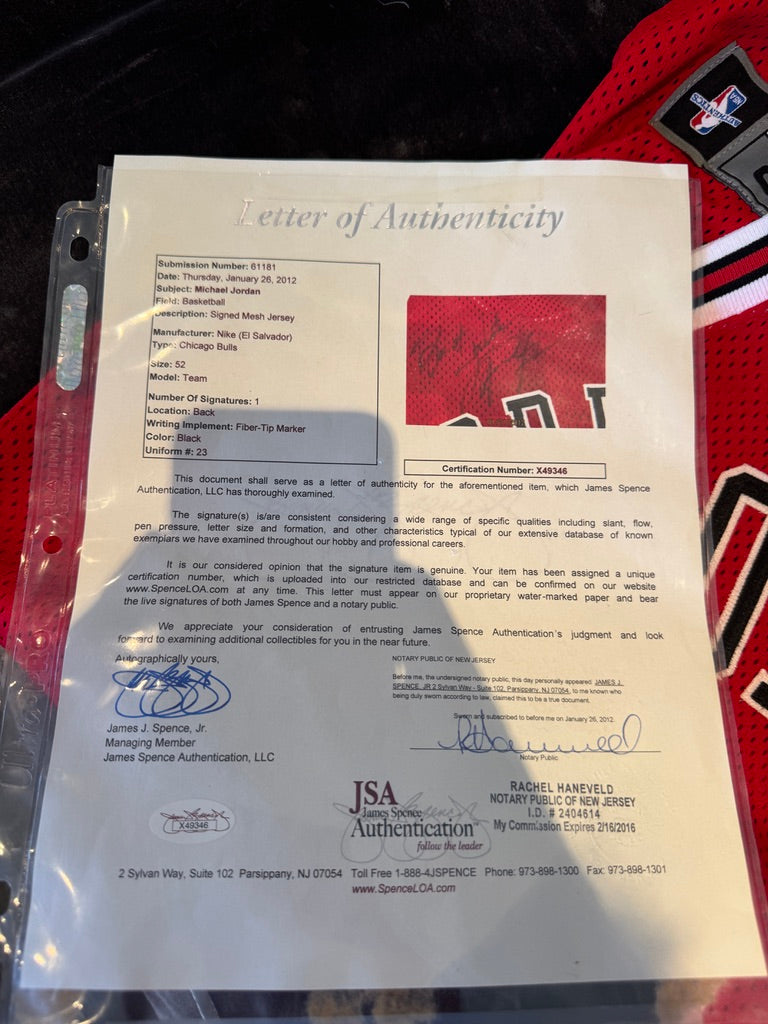 Michael Jordan Signed Red Bulls #23 Jersey Inscribed "Best Wishes"  JSA LOA