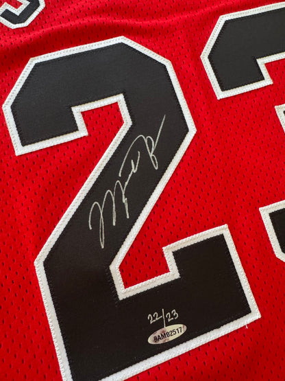 Michael Jordan Signed Red Bulls Jersey 22/23 - Hall of Fame Mitchell & Ness - UDA BAM02517 UDA Card and original box