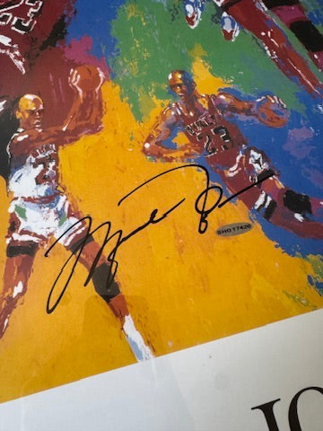Michael Jordan Signed Leroy Nieman Litho Poster - SHO17420 UDA with Card