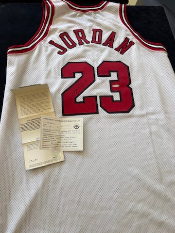 Michael Jordan Signed White Nike authentic pro cut jersey UDA with card
