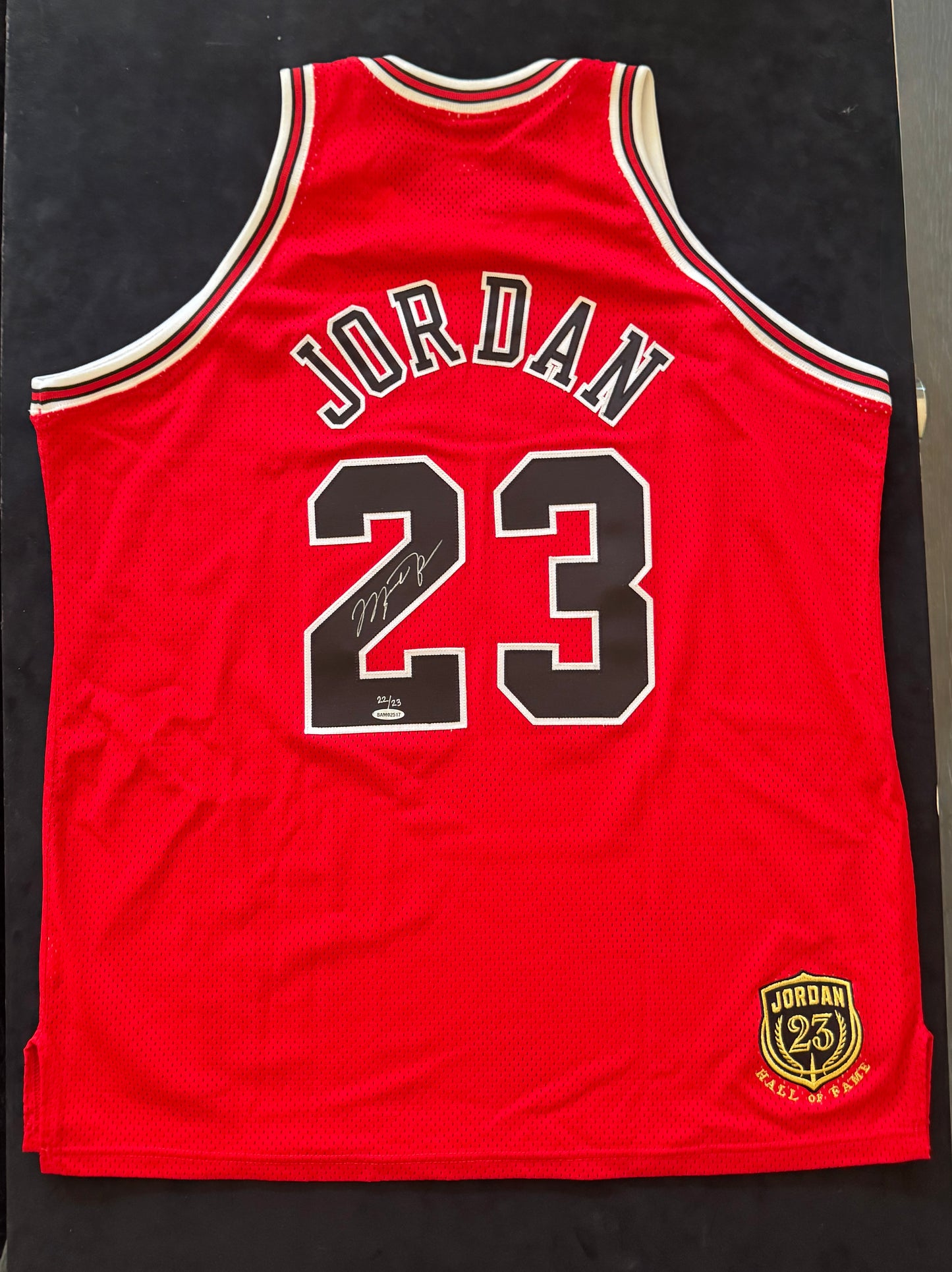 Michael Jordan Signed Red Bulls Jersey 22/23 - Hall of Fame Mitchell & Ness - UDA BAM02517 UDA Card and original box