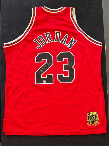 Michael Jordan Signed Red Bulls Jersey 22/23 - Hall of Fame Mitchell & Ness - UDA BAM02517 UDA Card and original box