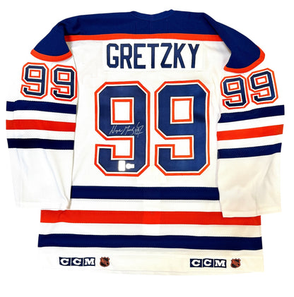 Wayne Gretzky Signed Edmonton Oilers CCM Vintage Style Hockey Jersey (Beckett/BAS LOA & Gretzky Hologram)