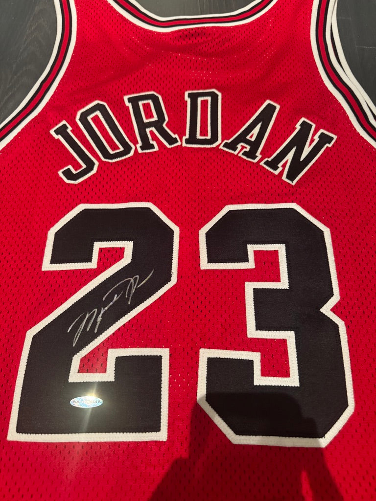 Michael Jordan Signed Chicago Bulls Red Nike Authentic Pro Cut Jersey UDA