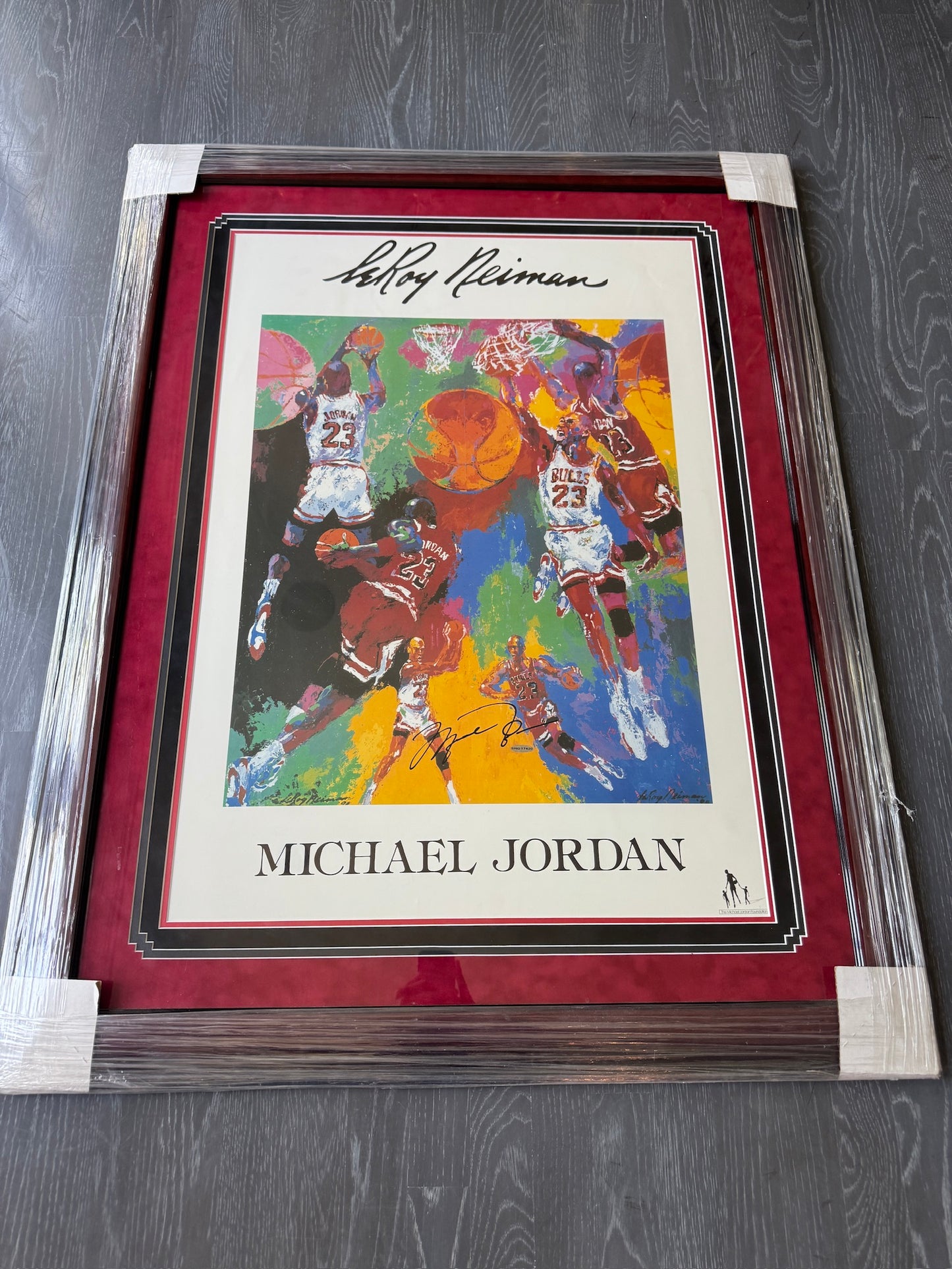 Michael Jordan Signed Leroy Nieman Litho Poster - SHO17420 UDA with Card