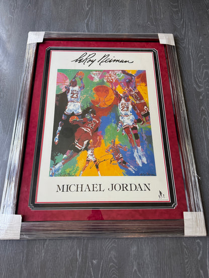 Michael Jordan Signed Leroy Nieman Litho Poster - SHO17420 UDA with Card