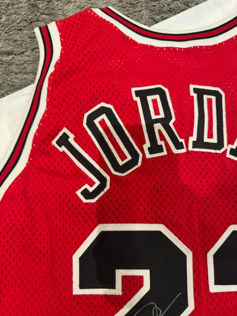 Michael Jordan Signed Authentic Pro Cut Bulls Jersey Red #23 UDA
