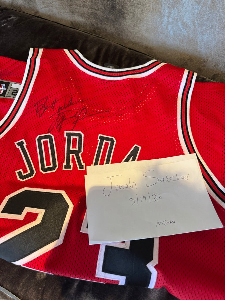 Michael Jordan Signed Red Bulls #23 Jersey Inscribed "Best Wishes"  JSA LOA