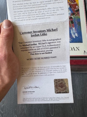 Michael Jordan Signed Leroy Nieman Litho Poster - SHO17420 UDA with Card