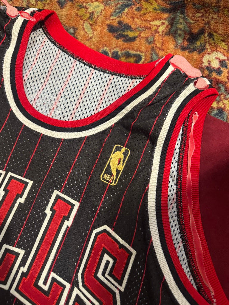 Michael Jordan Signed 1996-97 Chicago Bulls Authentic Pro Cut Alternate Pinstripe Jersey (UDA COA)