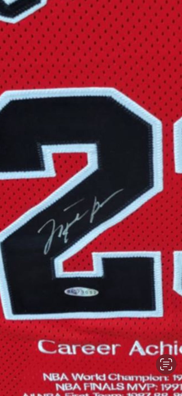 Michael Jordan Signed Authentic Jersey LE/123 UDA Red Bulls #23 UDA with card