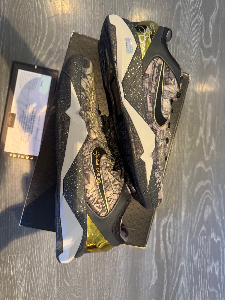 Kobe Bryant Signed Shoes Inscribed "Gold USA" Panini authenticated ULTRA RARE ( FILL IN )