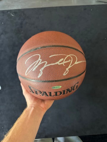 Michael Jordan Signed Basketball UDA THICK BOLD SILVER