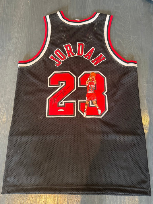 Michael Jordan Signed Authentic Nike Pro Cut Jersey Chicago Bulls #23 Hand Painted Art Uda With Cert