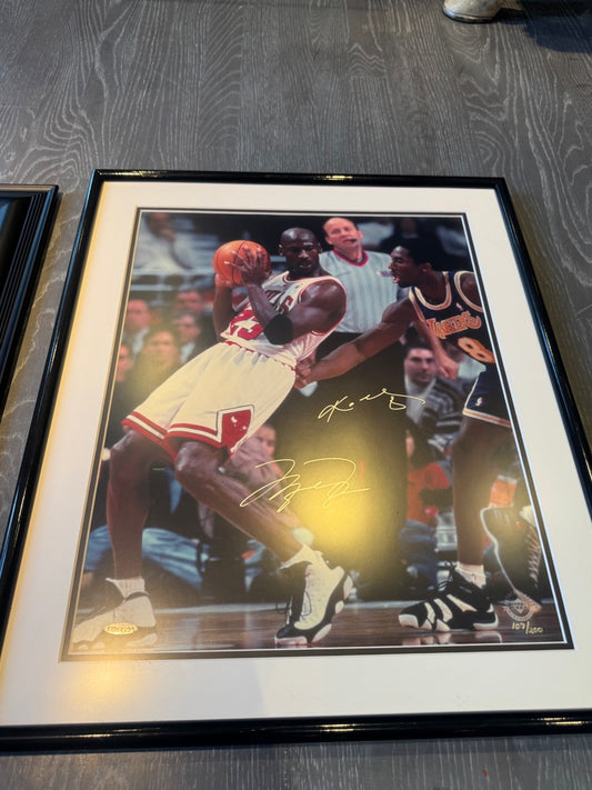 Michael Jordan V Kobe Bryant Dual Signed 16x20 Auto Photo UDA Upper Deck LE /200