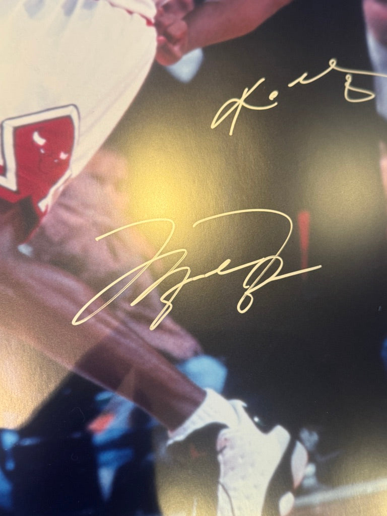 Michael Jordan V Kobe Bryant Dual Signed 16x20 Auto Photo UDA Upper Deck LE /200