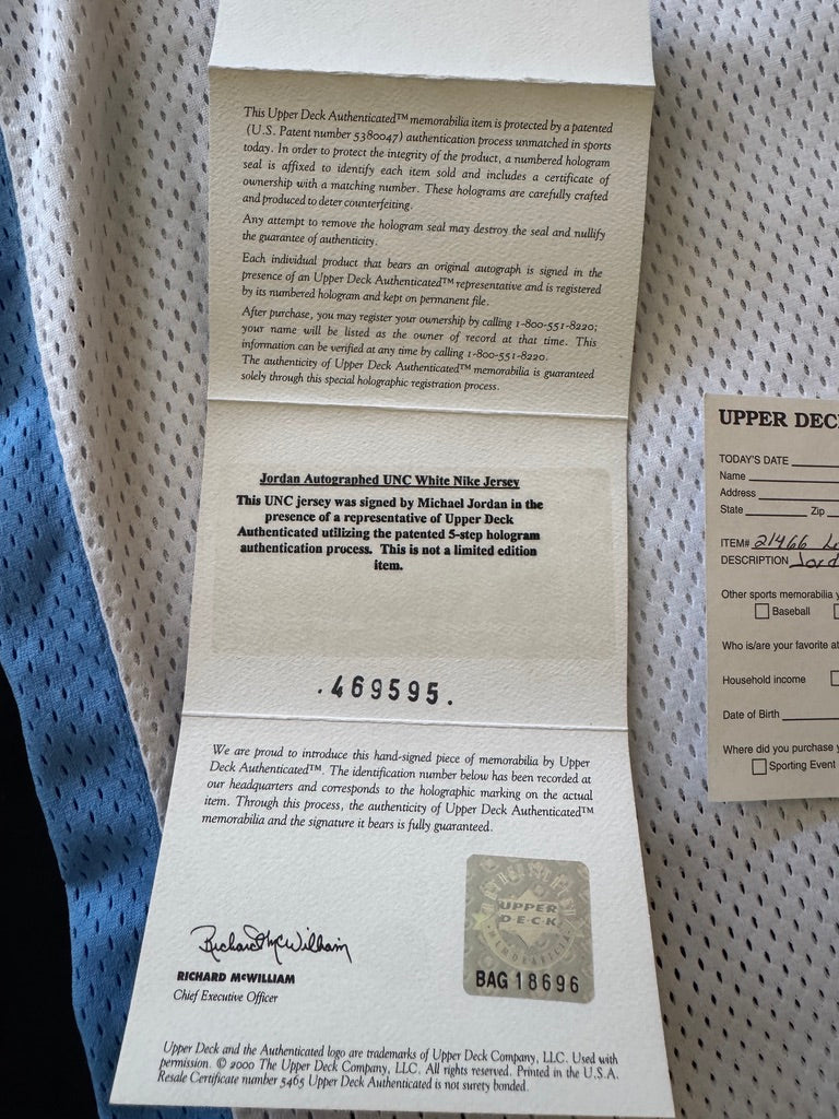 Michael Jordan Signed UNC Jersey UDA Box and Papers