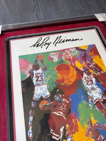 Michael Jordan Signed Leroy Nieman Litho Poster - SHO17420 UDA with Card