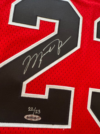 Michael Jordan Signed Red Bulls Jersey 22/23 - Hall of Fame Mitchell & Ness - UDA BAM02517 UDA Card and original box