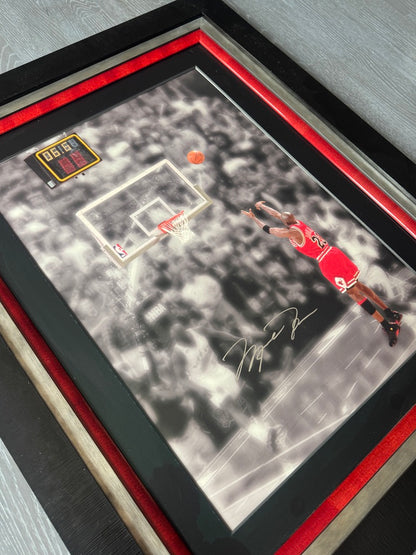Michael Jordan Signed LE "The Last Shot" Custom Framed Photo UDA Limited Edition #98/230