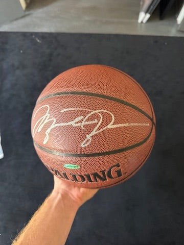 Michael Jordan Signed Basketball UDA THICK BOLD SILVER