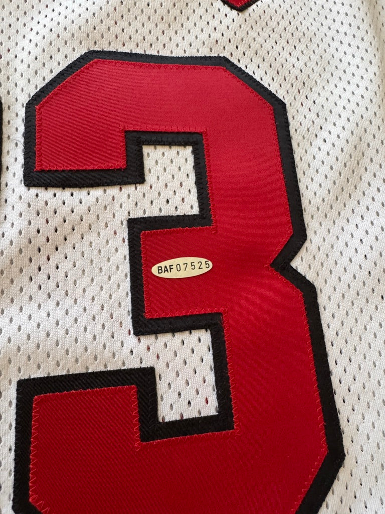 Michael Jordan Signed White Nike authentic pro cut jersey UDA with card