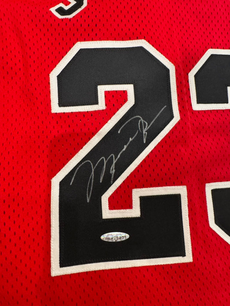 Michael Jordan Signed Authentic Pro Cut Bulls Jersey Red #23 UDA