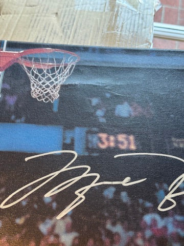 Michael Jordan Signed 1988 Dunk Contest Canvas 28x22 Dual Authenticated UDA + JSA + GOAT COA