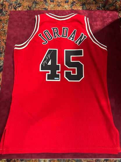 Michael Jordan Signed Chicago Bulls #45 Authentic Pro Cut Jersey (UDA Hologram + Beckett LOA)