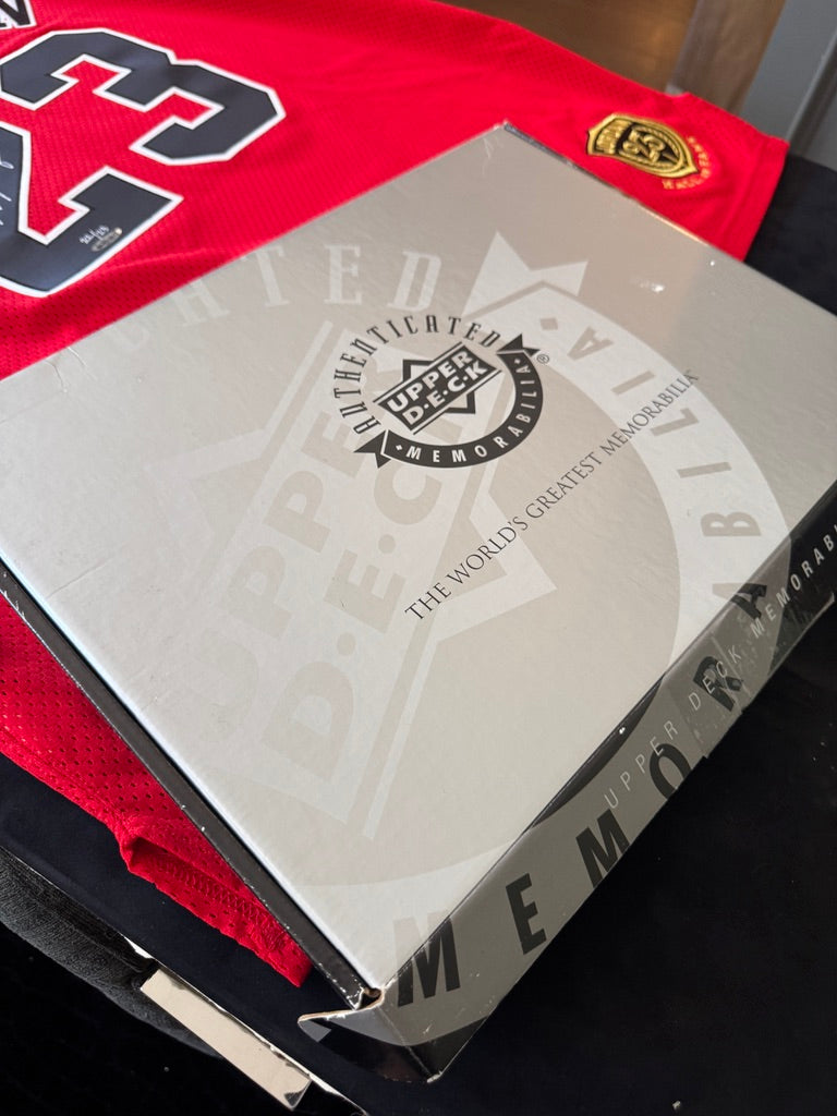 Michael Jordan Signed Red Bulls Jersey 22/23 - Hall of Fame Mitchell & Ness - UDA BAM02517 UDA Card and original box