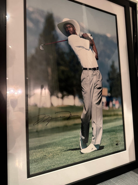Michael Jordan Signed Golf Photo UDA ( FILL IN)