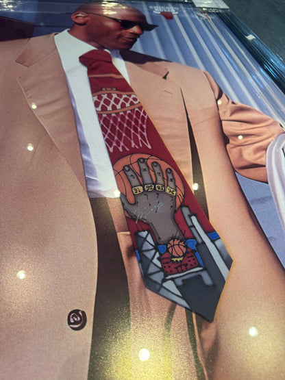 1/1 IN WORLD, Michael Jordan Signed Tie Custom Fitted display JSA LOA ( FILL IN)