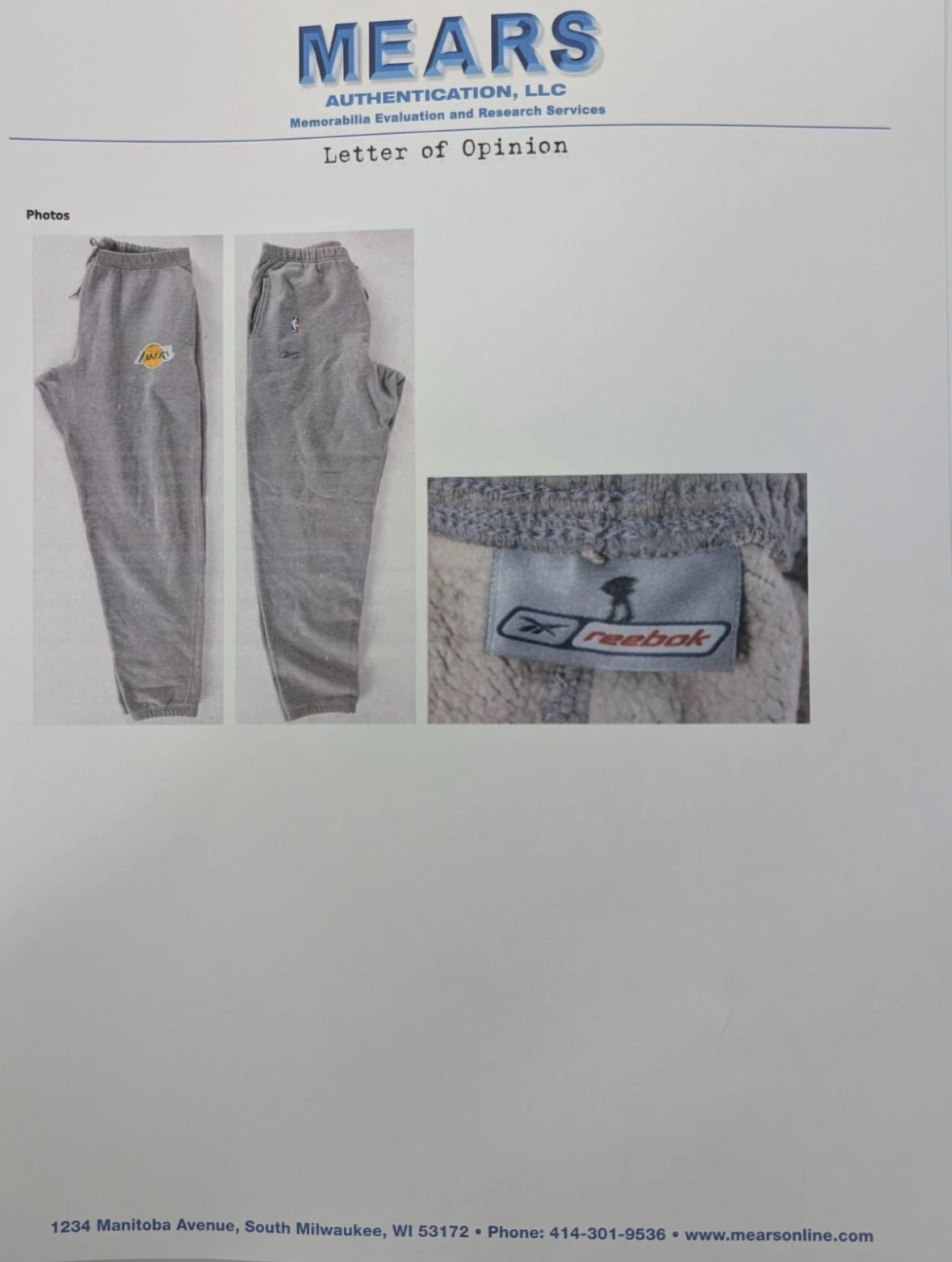 Kobe Bryant 2004-2006 Game Worn Los Angeles Lakers Sweatpants – MEARS LOA