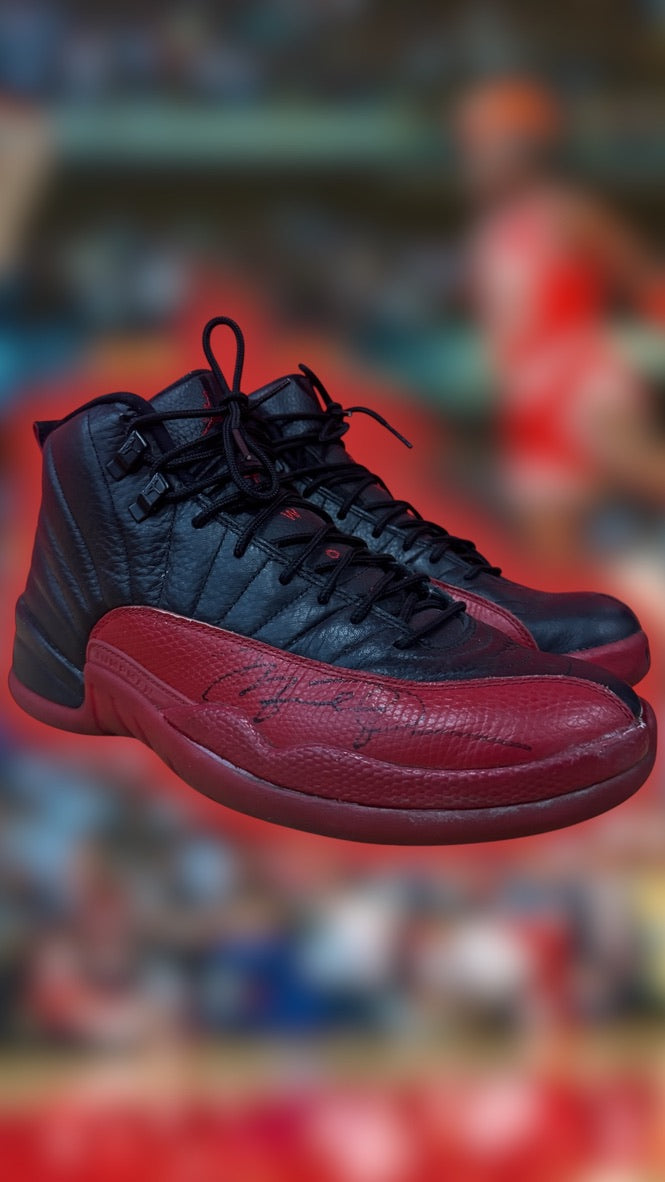 Michael Jordan Signed Air Jordan 12 FLU GAME UDA card only GOAT Approved