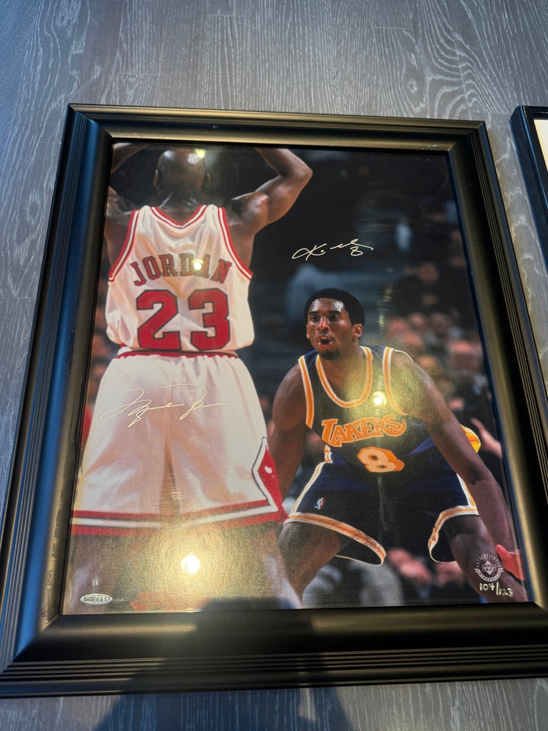 Michael Jordan V Kobe Bryant Dual Signed 16x20 Auto Photo UDA Upper Deck LE /123