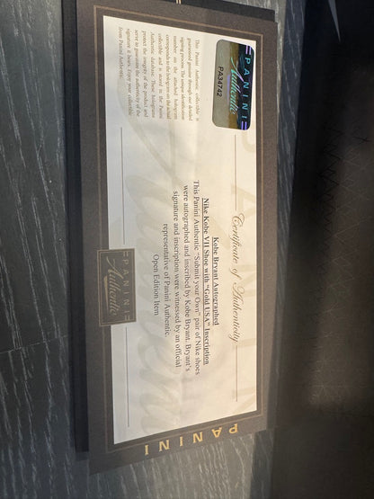 Kobe Bryant Signed Shoes Inscribed "Gold USA" Panini authenticated ULTRA RARE ( FILL IN )