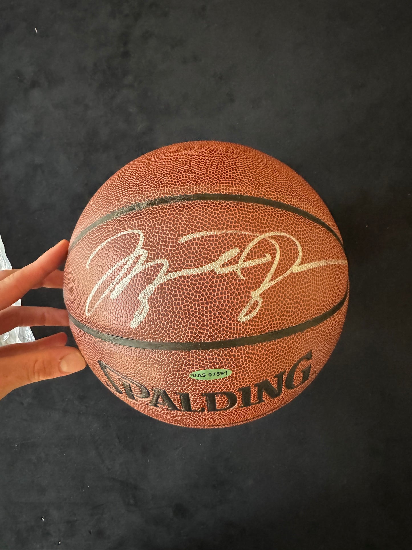 Michael Jordan Signed Basketball UDA THICK BOLD SILVER