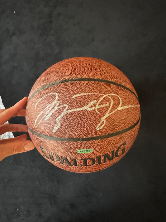 Michael Jordan Signed Basketball UDA THICK BOLD SILVER