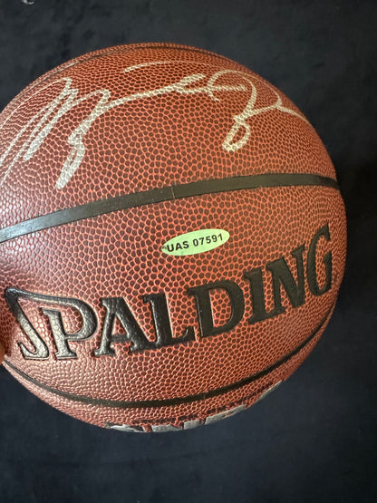 Michael Jordan Signed Basketball UDA THICK BOLD SILVER