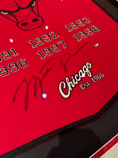 Michael Jordan Signed ULTRA LARGE Chicago Bulls Championship Banner, MASSIVE SIG UDA (FILL IN)