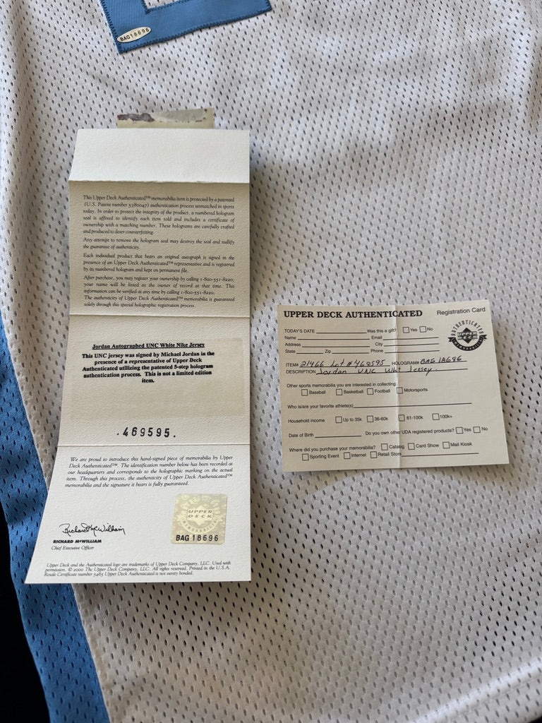 Michael Jordan Signed UNC Jersey UDA Box and Papers