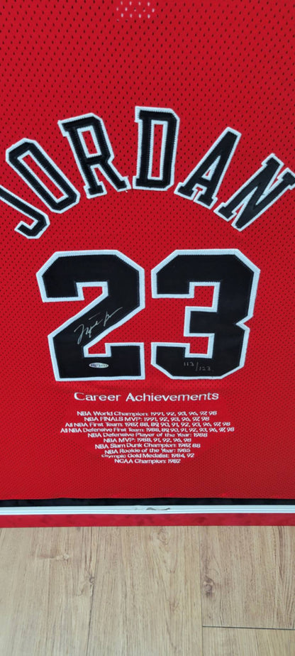 Michael Jordan Signed Authentic Jersey LE/123 UDA Red Bulls #23 UDA with card