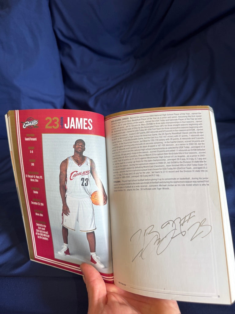 Lebron James Signed Media Guide PSA LOA